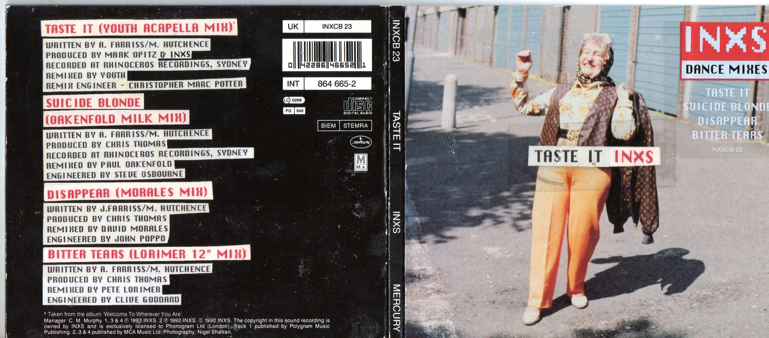 INXS - Taste It Dance Remixes 4 Tracks Digipack