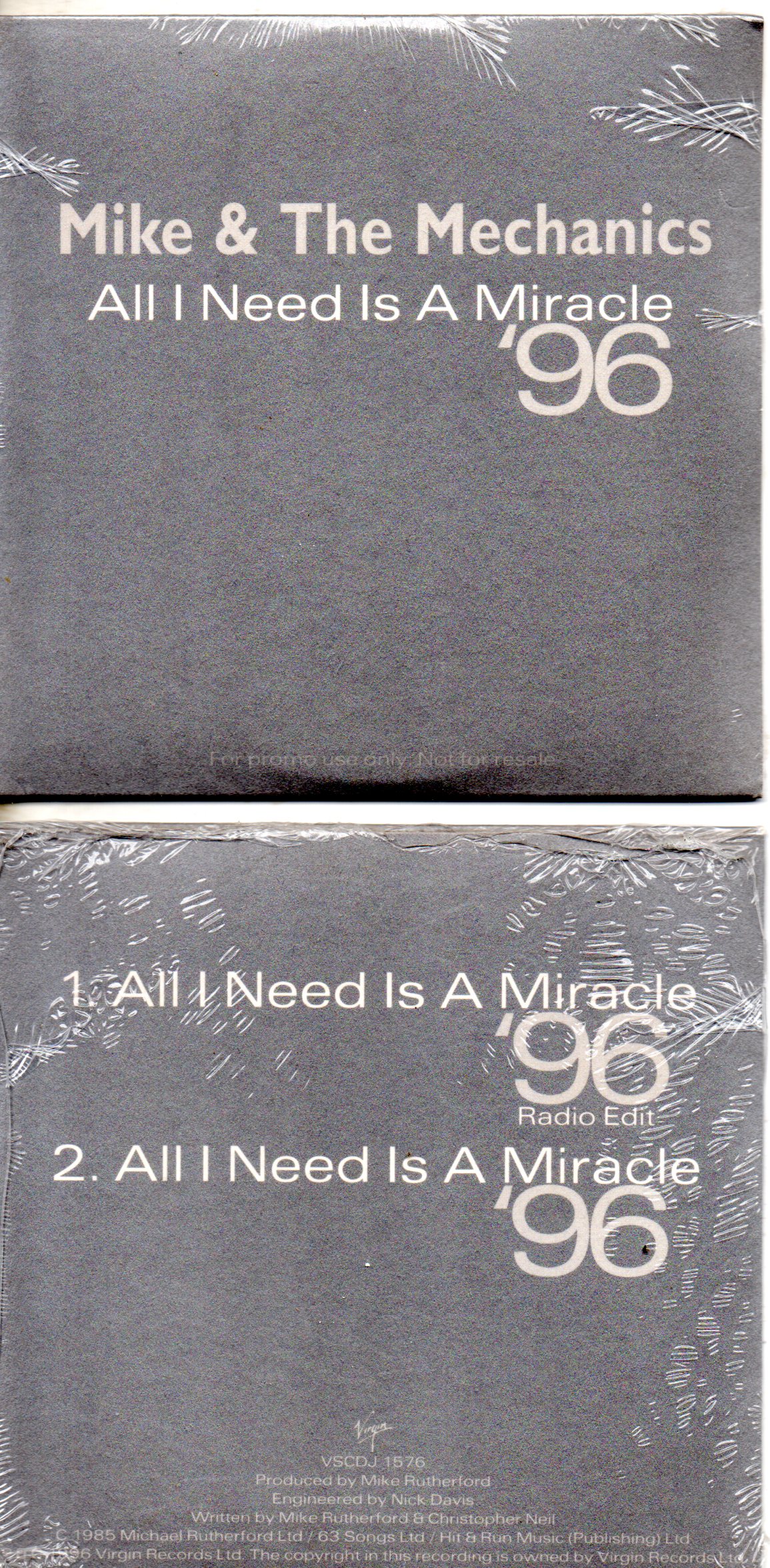 Mike & the Mechanics - GENESIS - All I Need Is A Miracle Promo 2 Tracks Card Sleeve