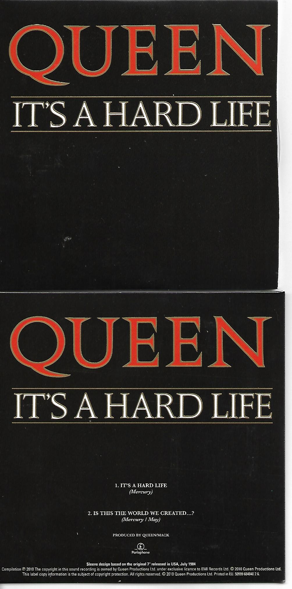 QUEEN - It's Hard Life + Usa + 2-track Card Sleeve - Reedition Du 45t Original - - Reissue Of Original 7&quo