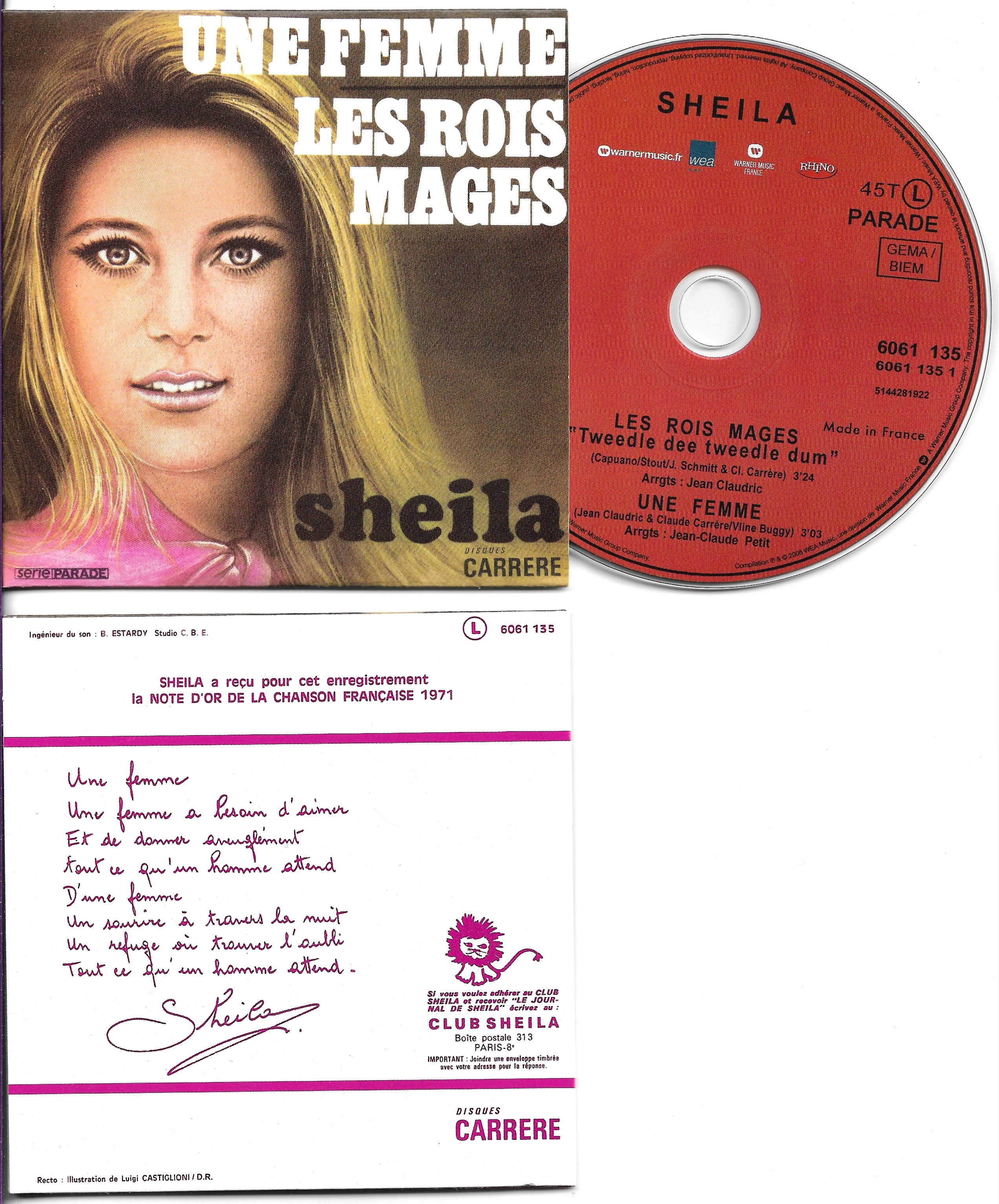 SHEILA - Les Rois Mages - 2-track Card Sleeve