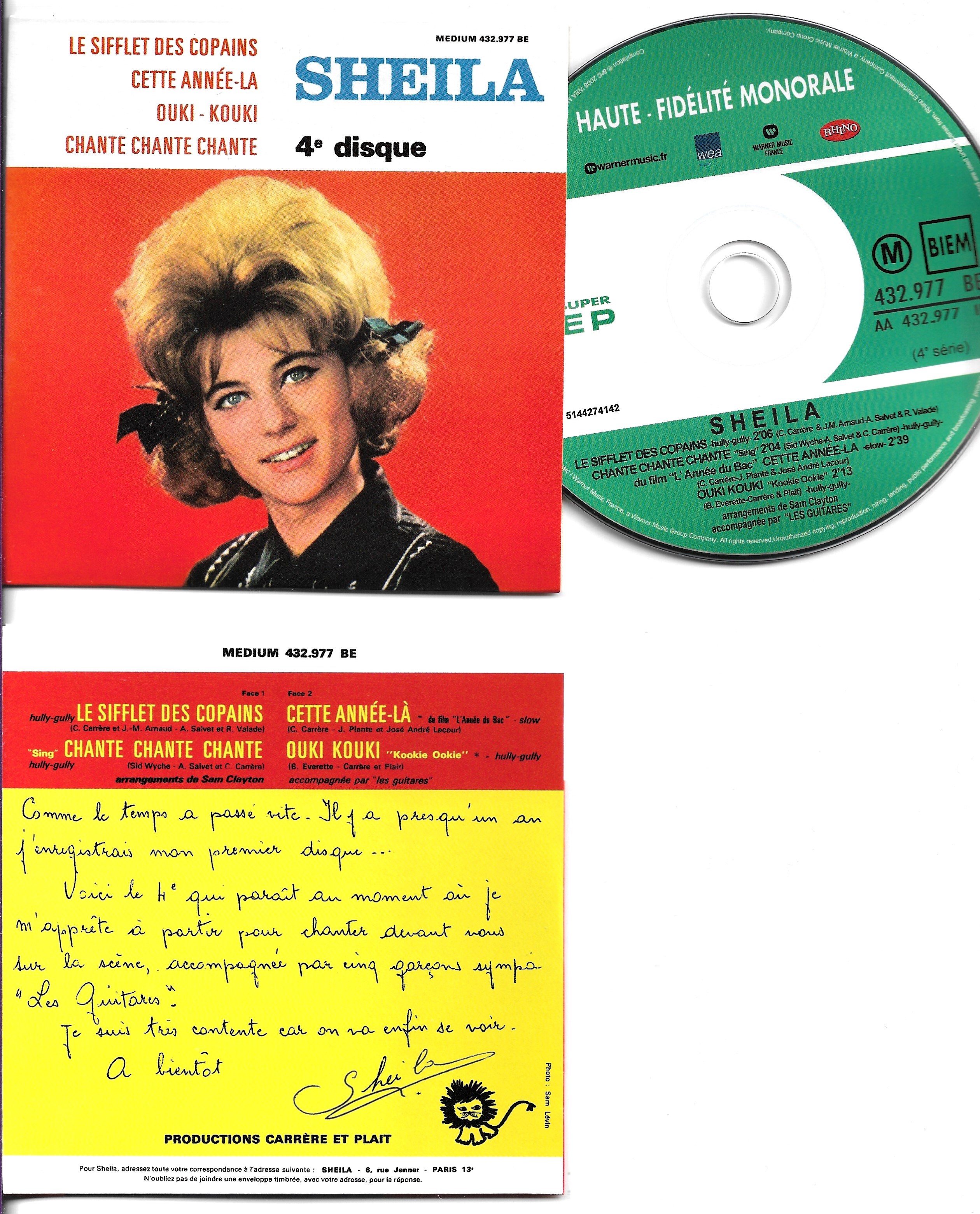 SHEILA - Le Sifflet Des Copains - Ep 4-track Card Sleeve