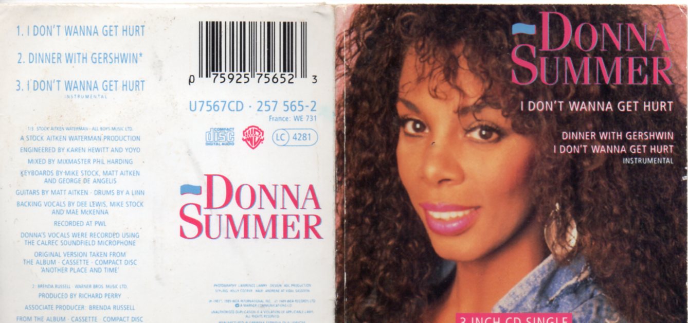 Donna SUMMER - Stock Aitken Waterman - I Don't Wanna Get Hurt 3-track 3" Card Sleeve